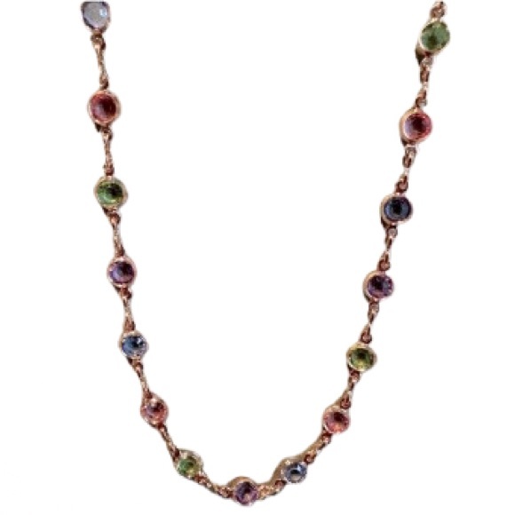 Gold Filled Multicolor Gemstone Necklace - Picture 2 of 2